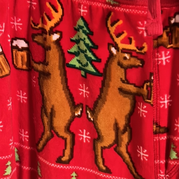 Men’s Holiday Christmas Reindeer and Mugs Digital Print Drawstring Jogger Pajama - Picture 5 of 9